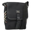 BURBERRY Shoulder Bag Nylon Black Silver Auth bs25785-1