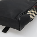 BURBERRY Shoulder Bag Nylon Black Silver Auth bs25785-15