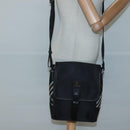 BURBERRY Shoulder Bag Nylon Black Silver Auth bs25785-21