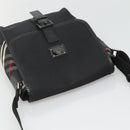 BURBERRY Shoulder Bag Nylon Black Silver Auth bs25785-6