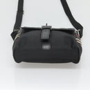 BURBERRY Shoulder Bag Nylon Black Silver Auth bs25785-5