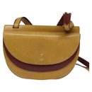 CARTIER Shoulder Bag Leather Yellow Gold Auth bs25792-13