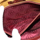 CARTIER Shoulder Bag Leather Yellow Gold Auth bs25792-22