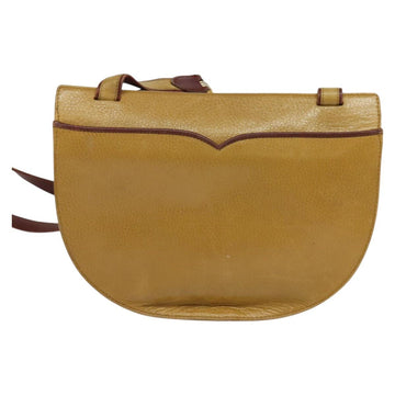 CARTIER Shoulder Bag Leather Yellow Gold Auth bs25792 - 0