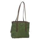 PRADA Shoulder Bag Nylon Green Silver Auth bs25797-1