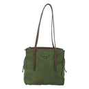 PRADA Shoulder Bag Nylon Green Silver Auth bs25797-13