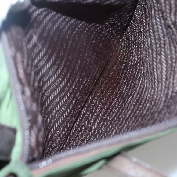PRADA Shoulder Bag Nylon Green Silver Auth bs25797