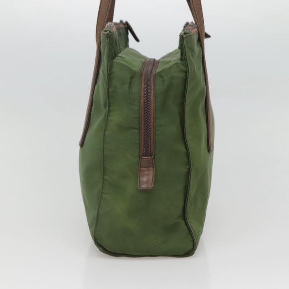 PRADA Shoulder Bag Nylon Green Silver Auth bs25797