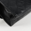 CHANEL Matelasse Chain Shoulder Bag Lamb Skin Black Gold CC Auth bs25799-18