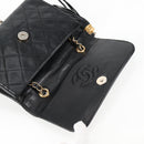 CHANEL Matelasse Chain Shoulder Bag Lamb Skin Black Gold CC Auth bs25799-20