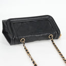 CHANEL Matelasse Chain Shoulder Bag Lamb Skin Black Gold CC Auth bs25799-6