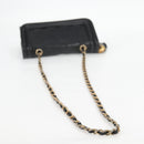 CHANEL Matelasse Chain Shoulder Bag Lamb Skin Black Gold CC Auth bs25799-7