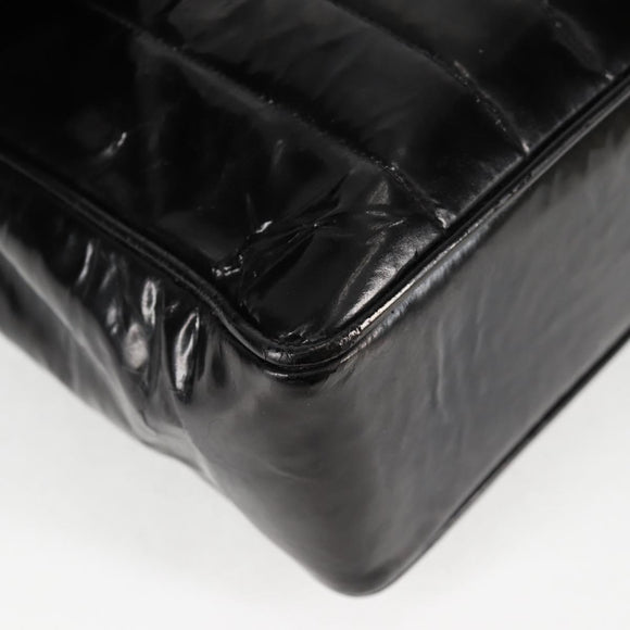 CHANEL Mademoiselle Chain Shoulder Bag Enamel Black Gold CC Auth bs25800