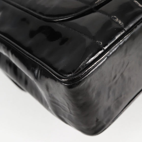 CHANEL Mademoiselle Chain Shoulder Bag Enamel Black Gold CC Auth bs25800