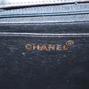 CHANEL Mademoiselle Chain Shoulder Bag Enamel Black Gold CC Auth bs25800-22