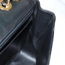 CHANEL Mademoiselle Chain Shoulder Bag Enamel Black Gold CC Auth bs25800-23