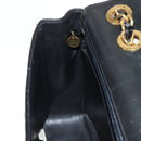 CHANEL Mademoiselle Chain Shoulder Bag Enamel Black Gold CC Auth bs25800-24