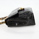 CHANEL Mademoiselle Chain Shoulder Bag Enamel Black Gold CC Auth bs25800-3