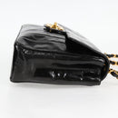 CHANEL Mademoiselle Chain Shoulder Bag Enamel Black Gold CC Auth bs25800-4