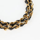 CHANEL Mademoiselle Chain Shoulder Bag Enamel Black Gold CC Auth bs25800-8