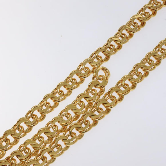 CHANEL Chain Belt Metal 37.4"" Gold CC Auth bs25805