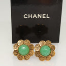 CHANEL Earring metal Gold CC Auth bs25806-10