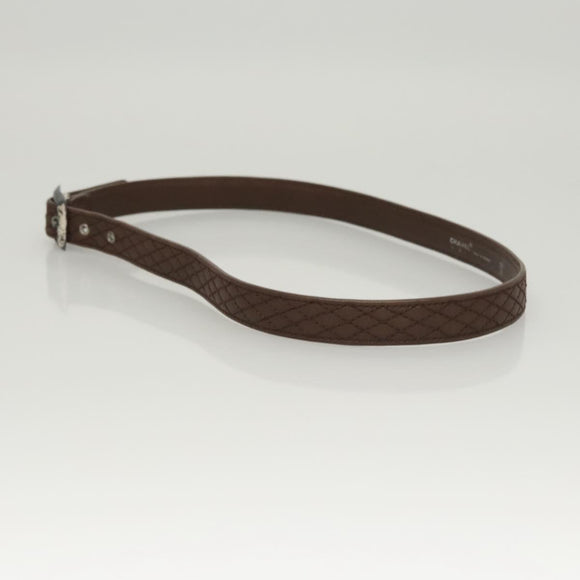 CHANEL Belt Leather 30.7"" Brown CC Auth bs25810