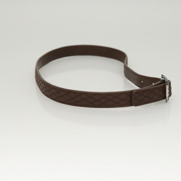 CHANEL Belt Leather 30.7"" Brown CC Auth bs25810