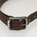 CHANEL Belt Leather 30.7"" Brown CC Auth bs25810-6