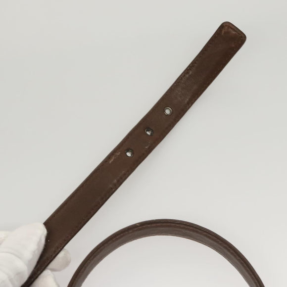 CHANEL Belt Leather 30.7"" Brown CC Auth bs25810