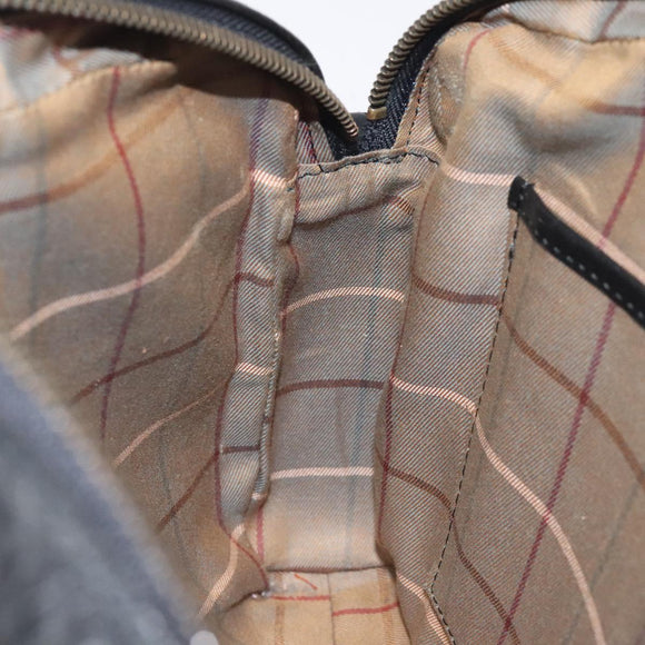 Burberrys Clutch Bag Leather Black Auth bs25815