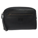 Burberrys Clutch Bag Leather Black Auth bs25815-13