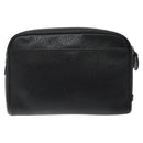Burberrys Clutch Bag Leather Black Auth bs25815-2