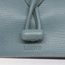 LOEWE Clutch Bag Leather Light Blue Gold Auth bs25818-8