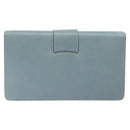 LOEWE Clutch Bag Leather Light Blue Gold Auth bs25818-2