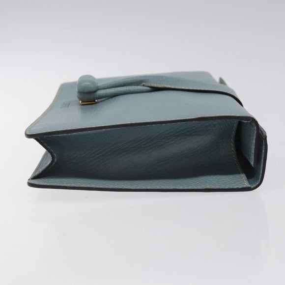 LOEWE Clutch Bag Leather Light Blue Gold Auth bs25818