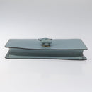 LOEWE Clutch Bag Leather Light Blue Gold Auth bs25818-6