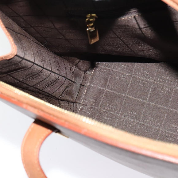 CELINE Hand Bag Leather Brown Gold Auth bs25822