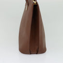 CELINE Hand Bag Leather Brown Gold Auth bs25822-3