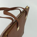 CELINE Hand Bag Leather Brown Gold Auth bs25822-6