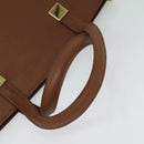 CELINE Hand Bag Leather Brown Gold Auth bs25822-7