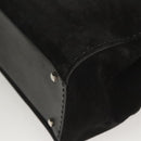 Salvatore Ferragamo Gancini Shoulder Bag Suede Black Silver Auth bs25826-15