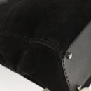 Salvatore Ferragamo Gancini Shoulder Bag Suede Black Silver Auth bs25826-16