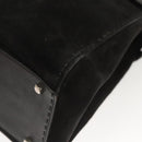 Salvatore Ferragamo Gancini Shoulder Bag Suede Black Silver Auth bs25826-17