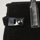 Salvatore Ferragamo Gancini Shoulder Bag Suede Black Silver Auth bs25826-10