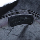 Salvatore Ferragamo Gancini Shoulder Bag Suede Black Silver Auth bs25826-12