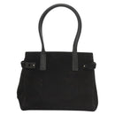 Salvatore Ferragamo Gancini Shoulder Bag Suede Black Silver Auth bs25826-13