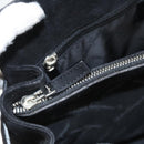 Salvatore Ferragamo Gancini Shoulder Bag Suede Black Silver Auth bs25826-23