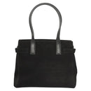 Salvatore Ferragamo Gancini Shoulder Bag Suede Black Silver Auth bs25826-2