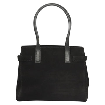 Salvatore Ferragamo Gancini Shoulder Bag Suede Black Silver Auth bs25826 - 0